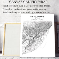 Barcelona, Spain Scandinavian Style Map Print 
