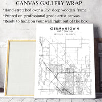 Germantown, Wisconsin Scandinavian Map Print 
