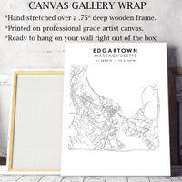 Edgartown, Massachusetts Scandinavian Map Print 