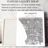Los Angeles, California Scandinavian Map Print 