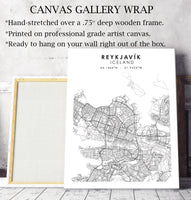 
              Reykjavík, Iceland Scandinavian Style Map Print 
            