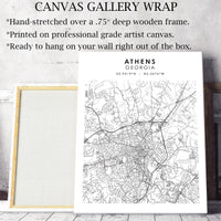 Athens, Georgia Scandinavian Map Print 