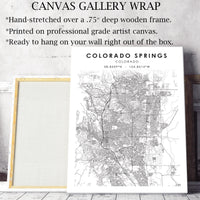 Colorado Springs, Colorado Scandinavian Map Print 