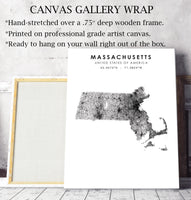 
              Massachusetts, United States Scandinavian Style Map Print 
            