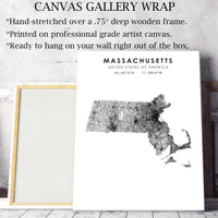 Massachusetts, United States Scandinavian Style Map Print 