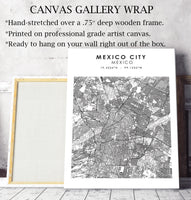 
              Mexico City, Mexico Scandinavian Style Map Print 
            