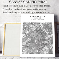 Mexico City, Mexico Scandinavian Style Map Print 
