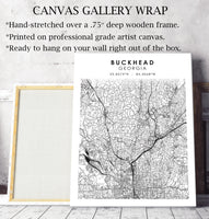 
              Buckhead, Georgia Scandinavian Map Print 
            