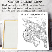 Guanacaste Province, Costa Rica Scandinavian Style Map Print 