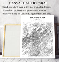 
              Birmingham, Alabama Scandinavian Map Print 
            