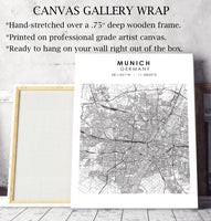 
              Munich, Germany Scandinavian Style Map Print 
            