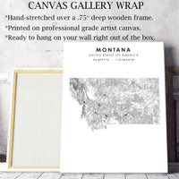 Montana, United States Scandinavian Style Map Print 