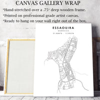 Essaouira, Morocco Scandinavian Style Map Print 