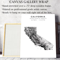 California, United States Scandinavian Style Map Print 