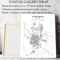 Samawah, Iraq Scandinavian Style Map Print 