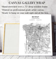 
              Beirut, Lebanon Scandinavian Style Map Print 
            