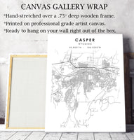 
              Casper, Wyoming Scandinavian Map Print 
            