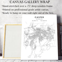 Casper, Wyoming Scandinavian Map Print 