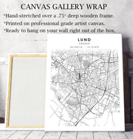 
              Lund, Sweden Scandinavian Style Map Print 
            
