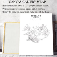 Iceland Scandinavian Style Map Print 