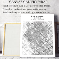 Brampton, Ontario Scandinavian Style Map Print 