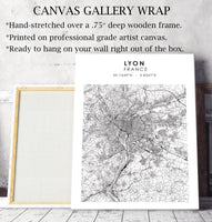
              Lyon, France Scandinavian Style Map Print 
            