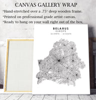 
              Belarus, Europe Scandinavian Style Map Print 
            