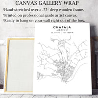 Chapala, Mexico Scandinavian Style Map Print 
