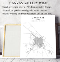 
              Cardenas, Cuba Scandinavian Style Map Print 
            