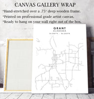 
              Grant, Alabama Scandinavian Map Print 
            