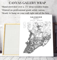 
              Salvador, Brazil Scandinavian Style Map Print 
            