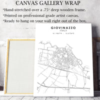 Giovinazzo, Italy Scandinavian Style Map Print 