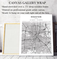 
              Houston, Texas Scandinavian Map Print 
            