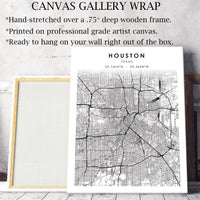 Houston, Texas Scandinavian Map Print 