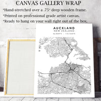 Auckland, New Zealand Scandinavian Style Map Print 
