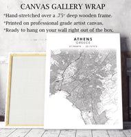 
              Athens, Greece Scandinavian Style Map Print 
            