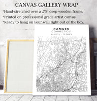 
              Hamden, Connecticut Scandinavian Map Print 
            