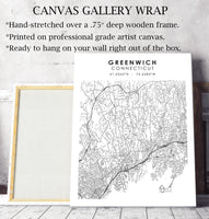 
              Greenwich, Connecticut Scandinavian Map Print 
            