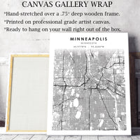 Minneapolis, Minnesota Scandinavian Map Print 