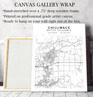 
              Chilliwack, British Columbia Scandinavian Style Map Print 
            