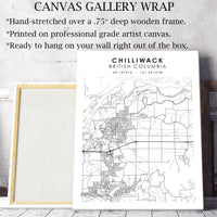 Chilliwack, British Columbia Scandinavian Style Map Print 