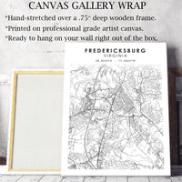 Fredericksburg, Virginia Scandinavian Map Print 