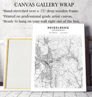 
              Heidelberg, Germany Scandinavian Style Map Print 
            