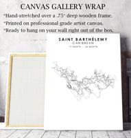 
              Saint- Barthelemy, Caribbean Scandinavian Style Map Print 
            