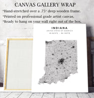 
              Indiana, United States Scandinavian Style Map Print 
            