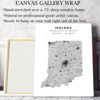 Indiana, United States Scandinavian Style Map Print 