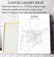 
              Cupar, Scotland Scandinavian Style Map Print 
            