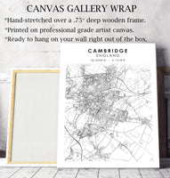 
              Cambridge, England Scandinavian Style Map Print 
            