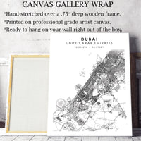 Dubai United Arab Emirates Scandinavian Style Map Print 