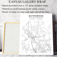 Blythewood, South Carolina Scandinavian Map Print 